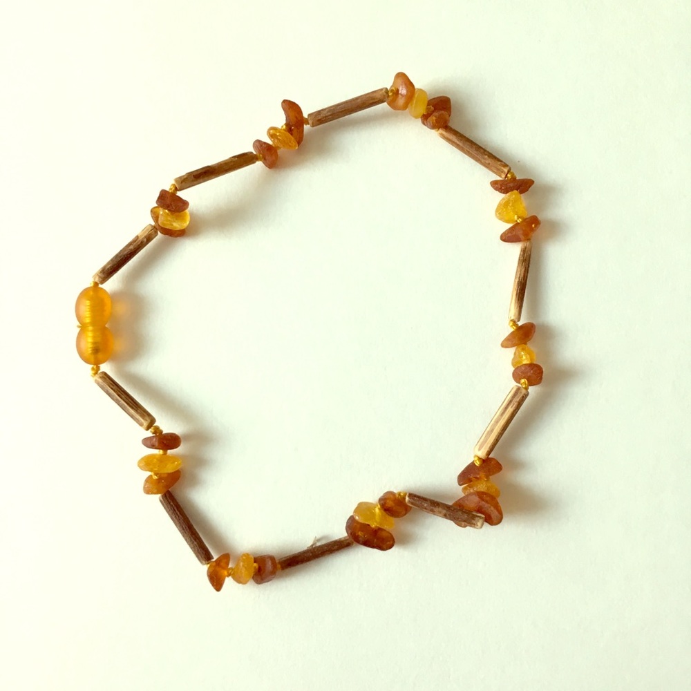 Infant/toddler necklace Hazelwood and Amber